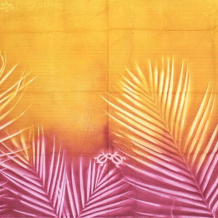 ボゾ・プアロア】オレンジ・ピンクのパウスカート ヤシ柄【コットン100