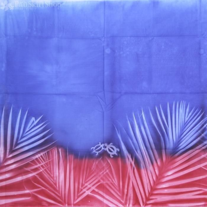 ボゾ・プアロア】青・赤のパウスカート ヤシ柄【コットン100%】bozo