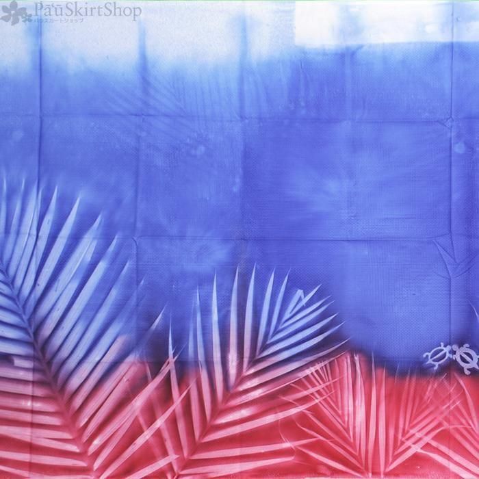 ボゾ・プアロア】青・赤のパウスカート ヤシ柄【コットン100%】bozo ボゾ・プアロア】青・赤のパウスカート ヤシ柄【コットン100%】bozo