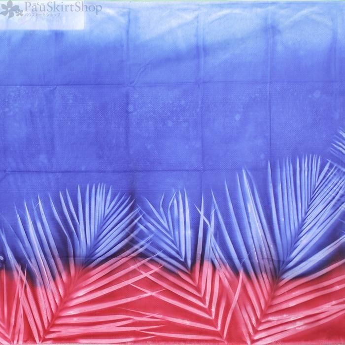 ボゾ・プアロア】青・赤のパウスカート ヤシ柄【コットン100