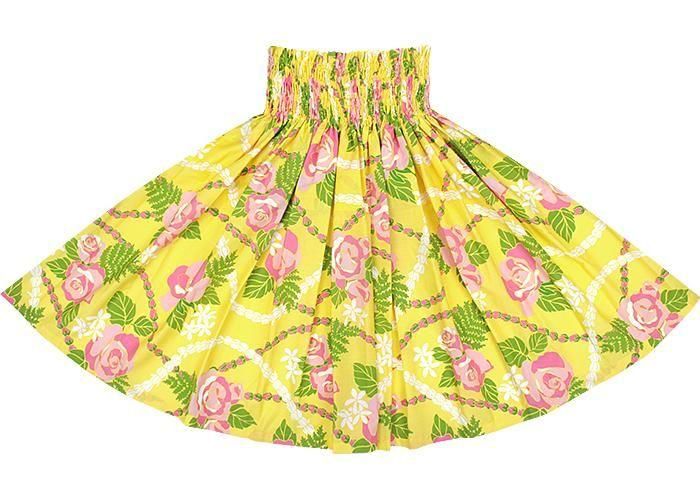 【美品】レイポウ　Lei Po’o　フラダンス　パウスカート　ボタニカル　黄色☆ 美品】レイポウ Lei Po'o フラダンス パウスカート ボタニカル