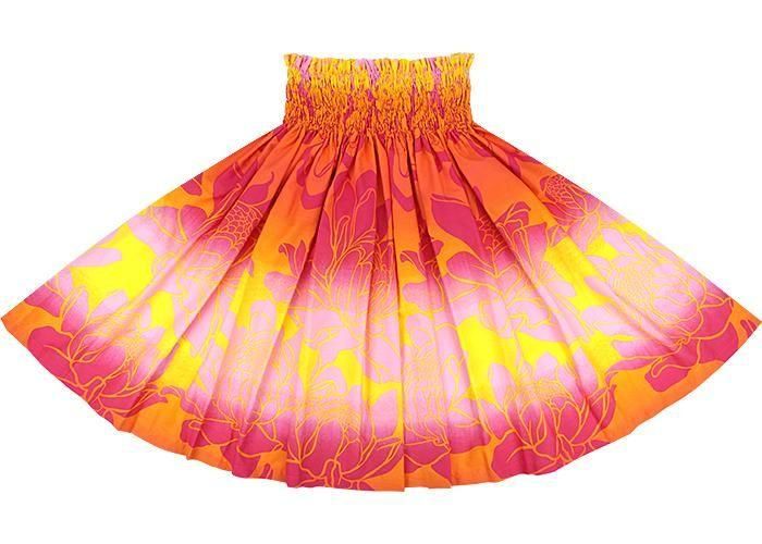 yasai☆フラダンス☆切り替えパウスカート☆ネイビー×ホワイト、オレンジ yasai様専用☆フラダンス☆切り替えパウスカート☆ネイビー