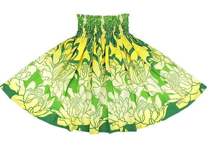 tutuvi トーチジンジャー　フラダンス　パウスカート　グリーン系 フラダンス パウスカート ハワイアンプリント パウ グリーン