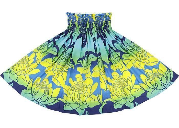 #2102-1　新品　丈約74cm　わけあり　フラ　パウスカート　エメラルド Aloha day Design パイピングパウスカート(エメラルドグリーン