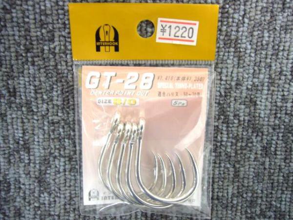 インターフック　ＧＴ－２８号8/0　ロウ付　５本入り（銀・黒） - Fishing-ZERO