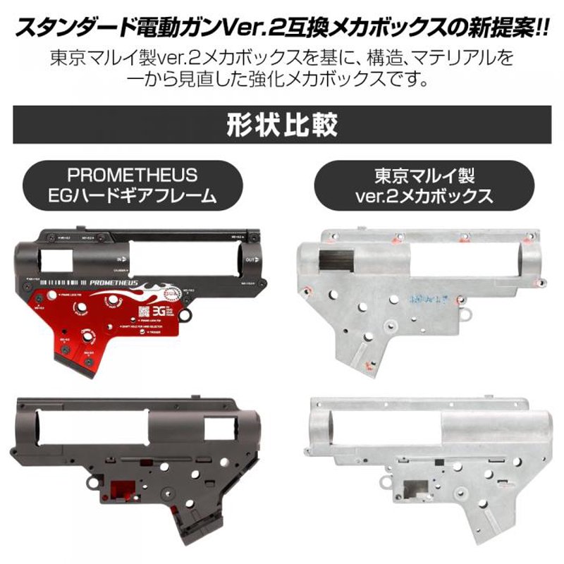 LayLax/ライラクス】EGハードギアフレーム(専用スプリングガイド付き)Ver.2メカボックス互換6mm軸受け用 -  ミリタリーギアBLACKBURN