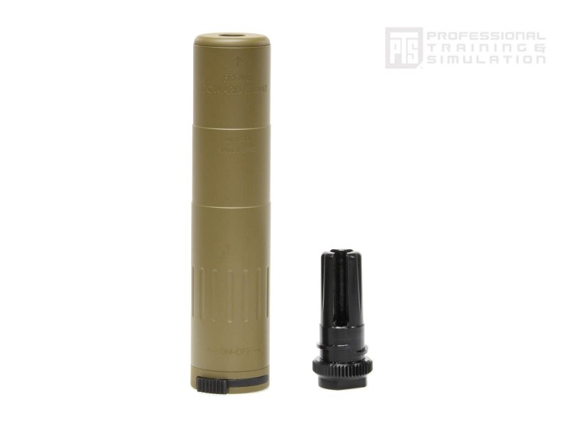 PTS】MK18SD Mock Suppressor/51Tフラッシュハイダー付属 14mm 逆ネジ (Non-US version)  DarkEarth - ミリタリーギアBLACKBURN