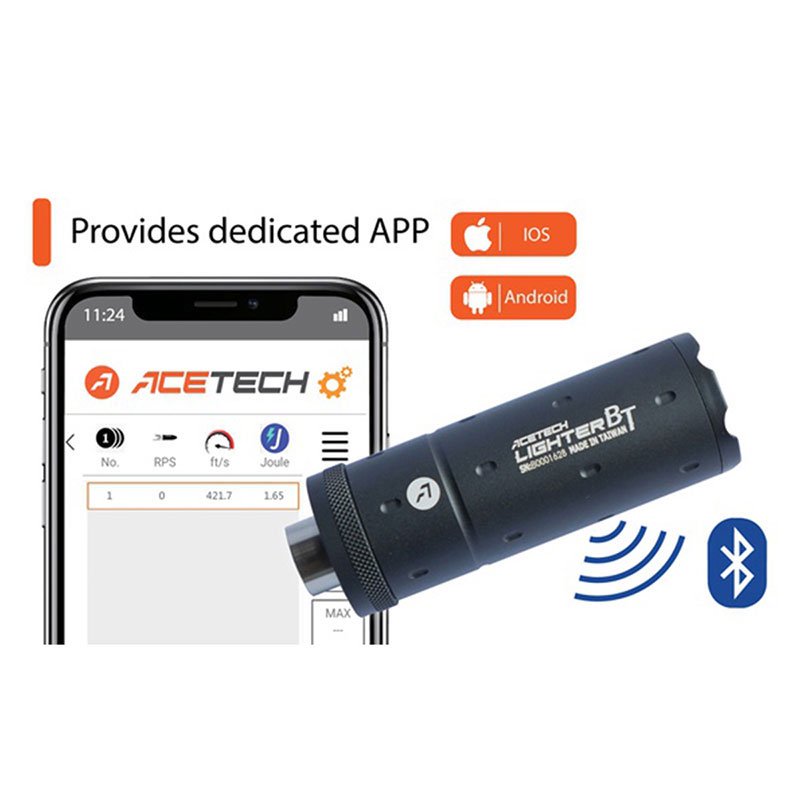 ACETECH】Lighter BT(Bluetooth) 弾速計&トレーサーユニット (レッド&グリーン蓄光BB弾対応/14mm逆ネジ・11mm正ネジ/日本語説明書)  Black - ミリタリーギアBLACKBURN