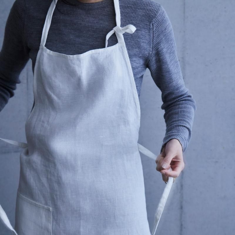 Utena Apron - Milky WhiteHeavy Weight Linen