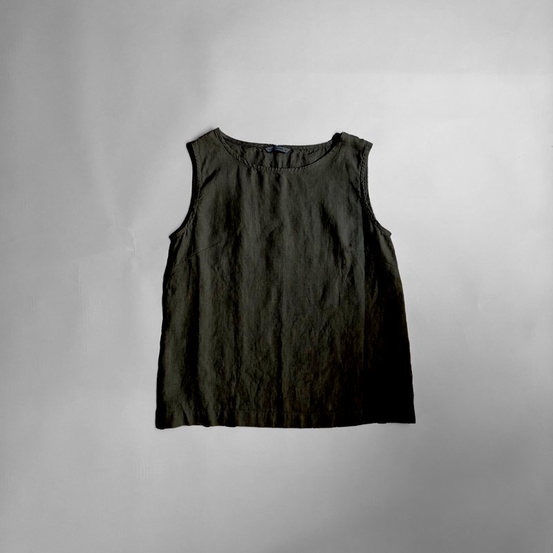 Luna Linen Top - Black - リネンアンドデコール | LINEN & DECOR