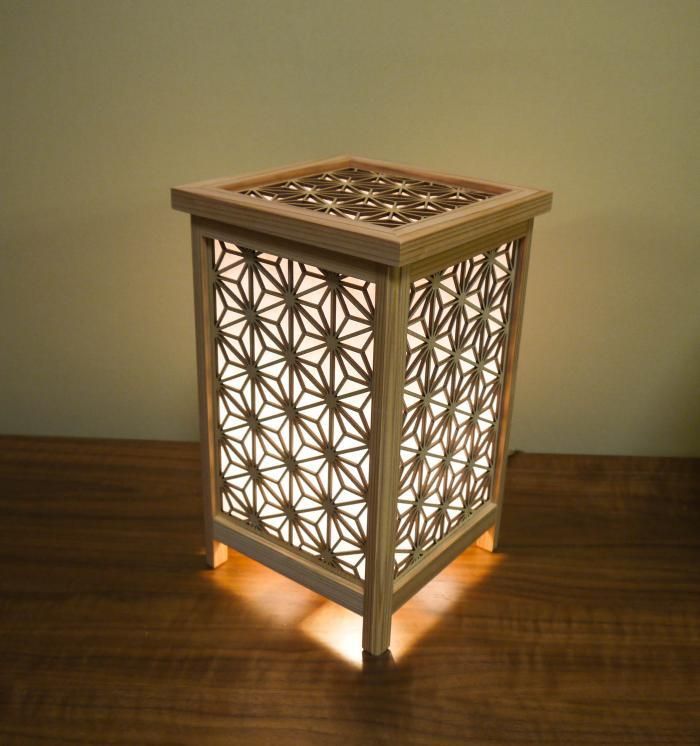 インテリア照明 LAD-1812 レーザー行灯「趣」 Mサイズ 麻の葉組