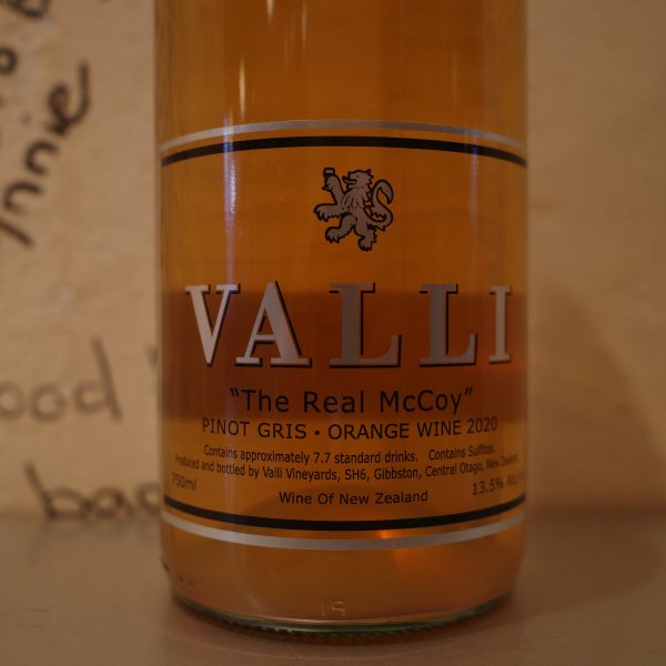 Valli Vineyards The Real McCoy Pinot Gris Orange Wine 2020