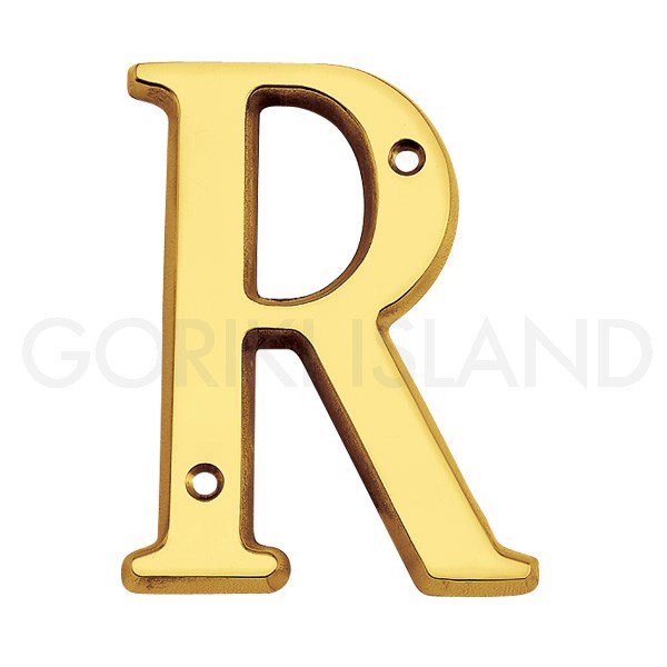 真鍮製アルファベット「R」 ゴールド (W75×D4.5×H102mm) - オシャレな輸入インテリア雑貨・輸入家具専門店EL JEWELインテリア