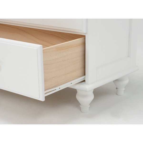 【セール！】【Feminine Wood Furniture】フェミニンな白家具♪ワイドチェスト・ホワイト(W80×D35×H90cm) -  オシャレな輸入インテリア雑貨・輸入家具専門店EL JEWELインテリア