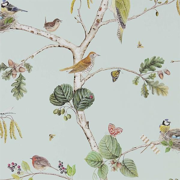 輸入壁紙 Woodland Walk Wallpapers Sanderson 英国 Woodland Chorus 52cm巾 10m巻 オシャレな輸入インテリア雑貨 輸入家具専門店el Jewelインテリア