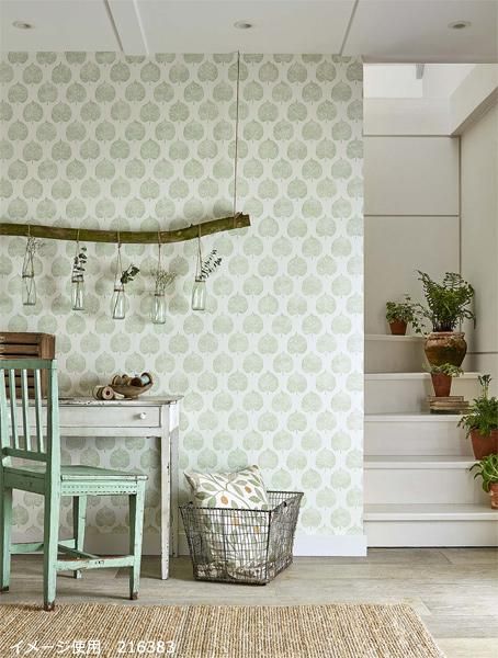 【海外取寄品】輸入壁紙【POTTING ROOM WALLPAPERS】Sanderson 英国「Lyme Leaf」（52cm巾×10m巻） -  オシャレな輸入インテリア雑貨・輸入家具専門店EL JEWELインテリア