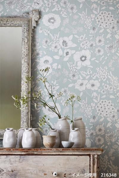 輸入壁紙 Potting Room Wallpapers Sanderson 英国 Maelee 68 6cm巾 10m巻 オシャレな輸入 インテリア雑貨 輸入家具専門店el Jewelインテリア