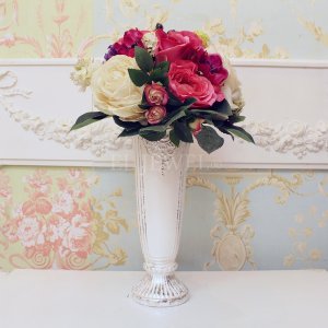 【即納可！】【フラワーベース】花器「Victorian II-ヴィクトリアン」（L28cm）パールホワイト