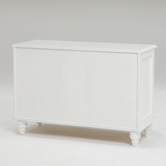 【セール！】フェミニンな白家具♪3段チェスト・ホワイト(W88×D35×H60cm)