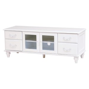 【セール！】フェミニンな白家具♪テレビ台・ホワイト(W120×D40×H45cm)