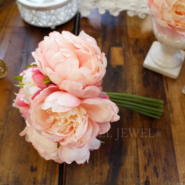 ✿おしゃれなアンティークピンクピオニーナチュラルブーケ （造花