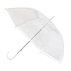 ハッピークリアアンブレラ「ワードホワイト」ビニール傘（φ100×H81cm）