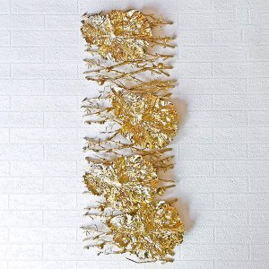 【即納可！】クリスマス♪リーフ&トゥイッグデコレーション・ゴールド（65cm）