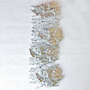 【即納可！】クリスマス♪リーフ&トゥイッグデコレーション・シルバー（65cm）