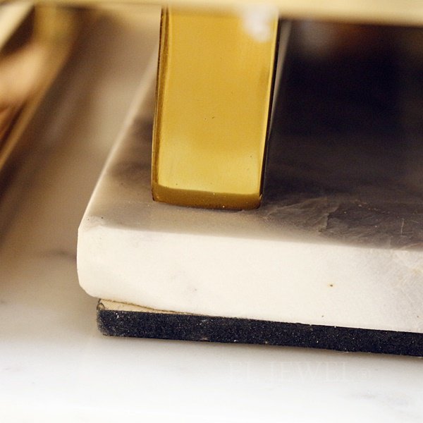 【即納可！】【フランス-Aulica】ゴールドハンドル・ホワイトマーブルトレー・S（40×26cm）