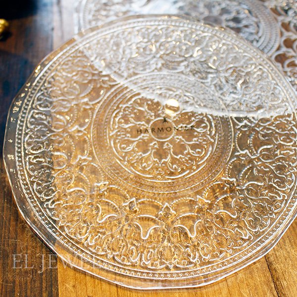 【即納可！】エレガントなおもてなしに♪トルコ製アラベスクガラスプレートS（φ18cm）
