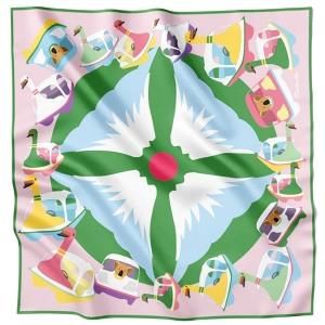 CHANEL ゴールドコインデザインスカーフ CHANEL シャネル 大判 スカーフ 茶系 コイン チェーンベルト柄