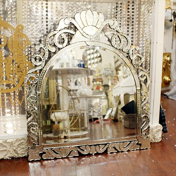 イタリア製 ベネチアンミラー☆煌びやかな壁掛け鏡☆W36×H46 【25％OFF 