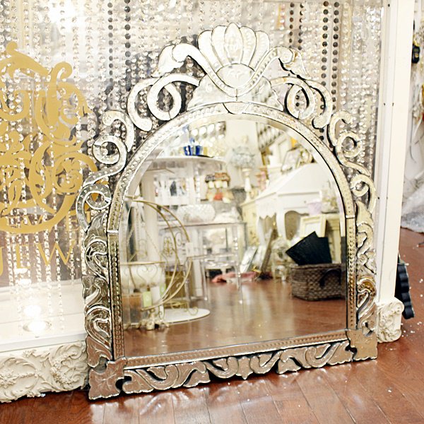 イタリア製 ベネチアンミラー☆煌びやかな壁掛け鏡☆W36×H46 【25％OFF 