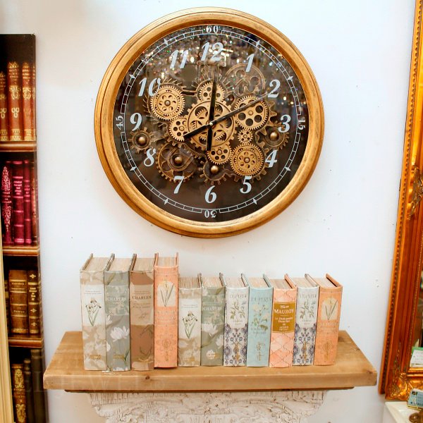 フランスアンティーク オクトゴナル 木製 ウォールクロック 掛け時計 