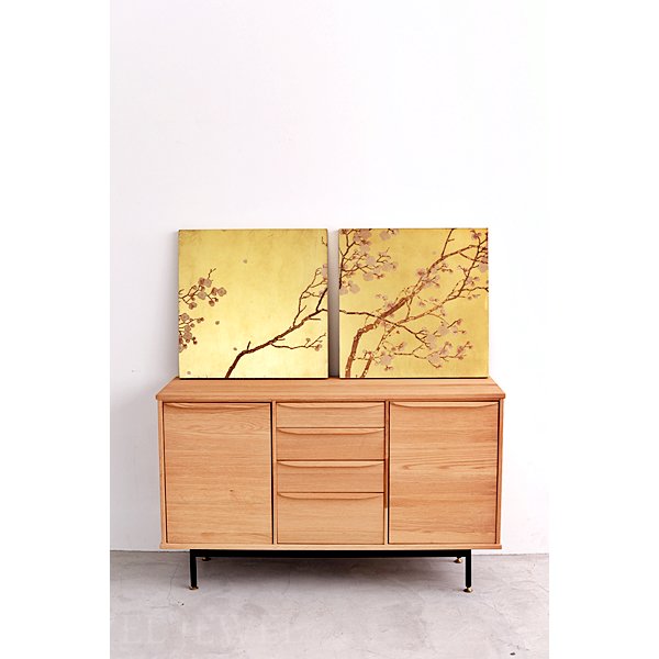【A&B Home】和モダンインテリア・ウォールクアート・梅の木・2set（60×60cm） 