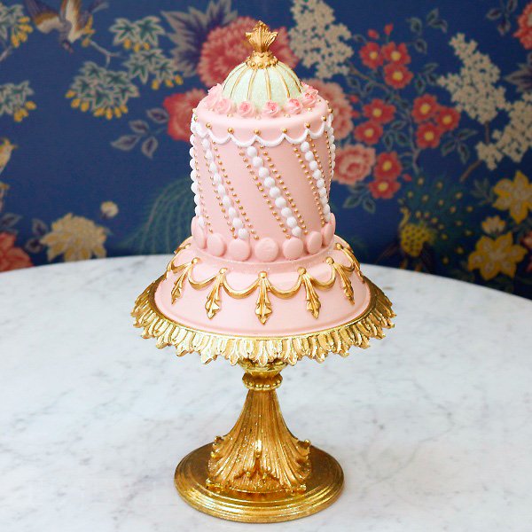 【即納可！】パステルピンクのお洒落で可愛いケーキの置物（H33cm） 