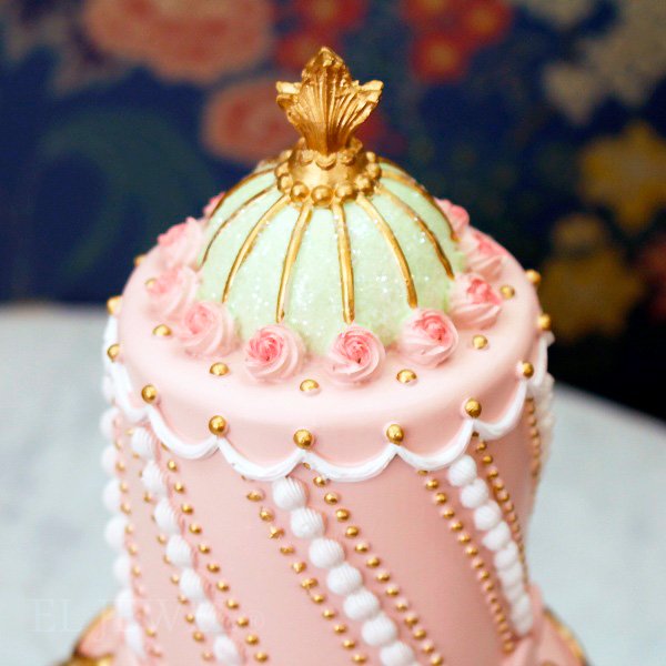 【即納可！】パステルピンクのお洒落で可愛いケーキの置物（H33cm） 