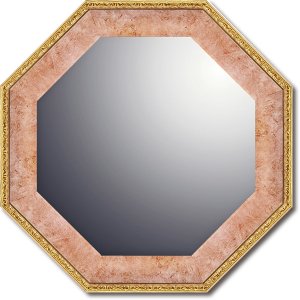ヴィンテージ八角ミラー ピンク Sサイズ（W19.5×H19.5cm）