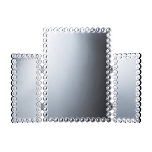 キラキラ大好き☆クリスタル・三面鏡ミラー（W78×H54×厚さ2cm）