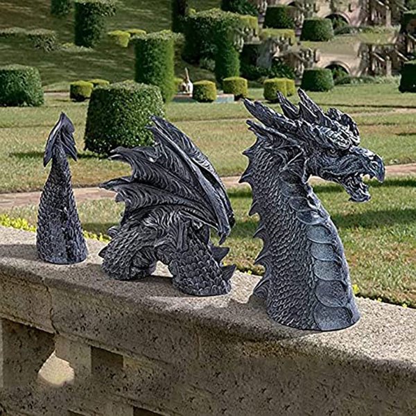 インテリア雑貨 ドラゴン モンスター ガーゴイル 怪獣 妖精 西洋彫刻 彫像 オブジェ 置物 ガーデンオーナメント 樹脂 ハンドメイド -