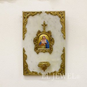 【即納可！】【限定品】フランス製ヴィンテージ・大理石製額絵「聖母マリア」