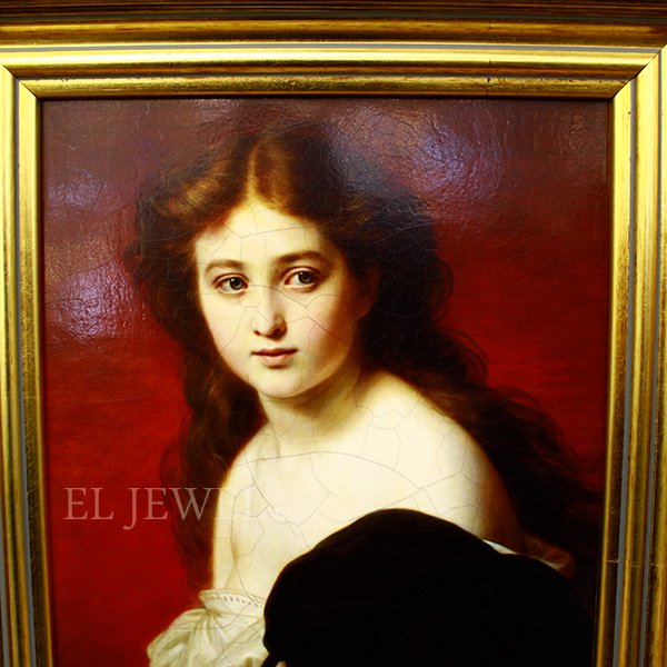 【即納可！】イギリス製 額絵−英国の貴婦人たち−「Portrait of a young girl en Deshabille」