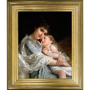 【即納可！】イギリス製 額絵−英国の貴婦人たち−「Maternal affection」