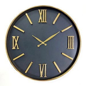 【即納可！】【Richmond Interiors】オランダ・インテリア時計・ブラック×ゴールド（φ60cm）