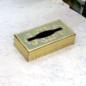 【即納可！】【L&M Florence Art】イタリア・ティッシュボックス ゴールドリーフ（W14×D28×H7cm）