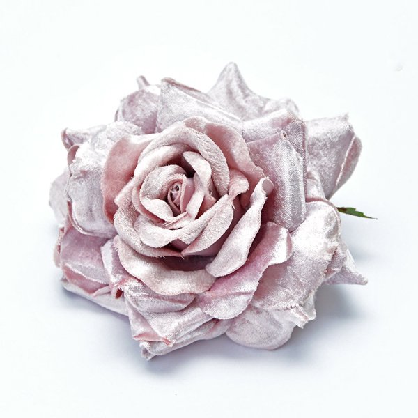 【即納可！】お洒落なペールカラーの薔薇のクリップ式オーナメント♪ベルベットローズ（ピンク/ブルー） 
