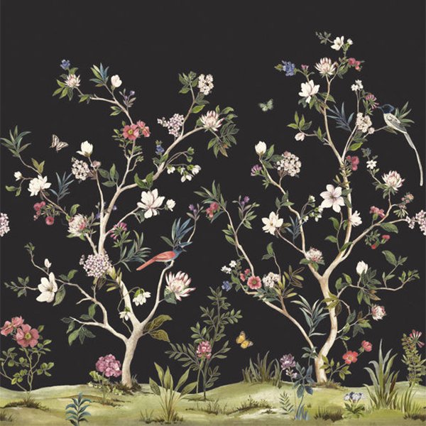 㳤ʢDaisy Bennett Mural CollectionChinoiserie Magnolia Mural - Matt Black (274cm304cm) 