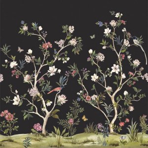 㳤ʢDaisy Bennett Mural CollectionChinoiserie Magnolia Mural - Matt Black (274cm304cm)