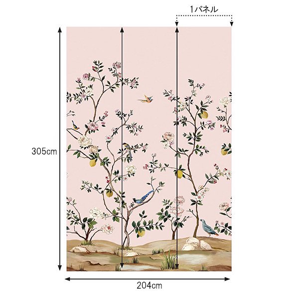 㳤ʢDaisy Bennett Mural CollectionBlossom Mural - Blush(204cm305cm) 