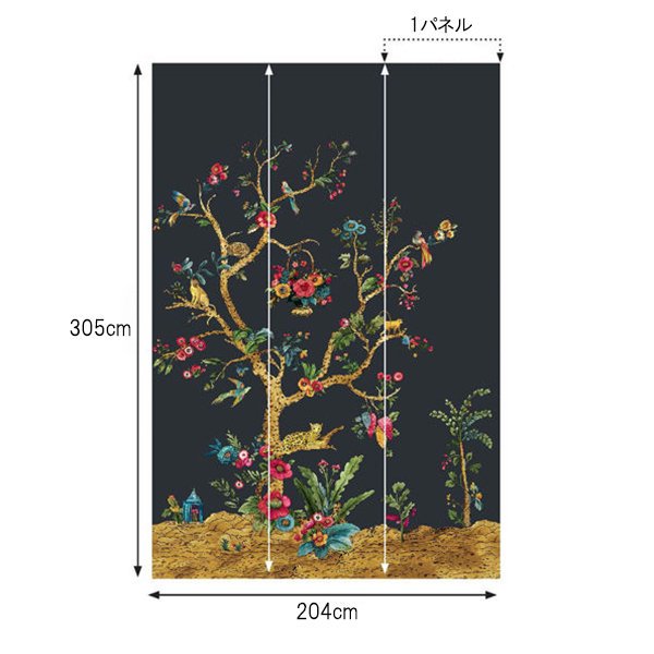 㳤ʢDaisy Bennett Mural CollectionTanzania Tree of Life Mural - Charcoal (204cm305cm) 